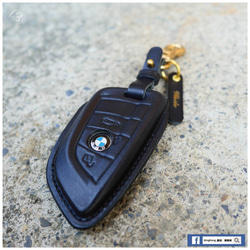 BMW 刀鋒型三鍵式 手工真皮汽車鑰匙皮套 Buttero 第1張的照片