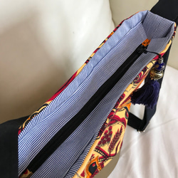 アフリカ布(カンガ、キテンゲ)の斜めがけバッグ 3枚目の画像