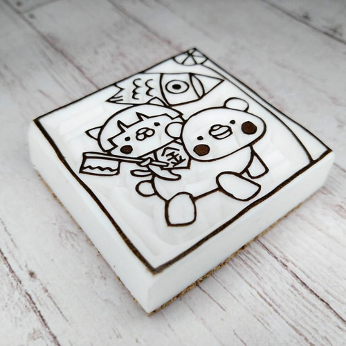 消しゴムはんこ♪5月♪ねこの金太郎とくま♪鯉のぼり♪子供の日