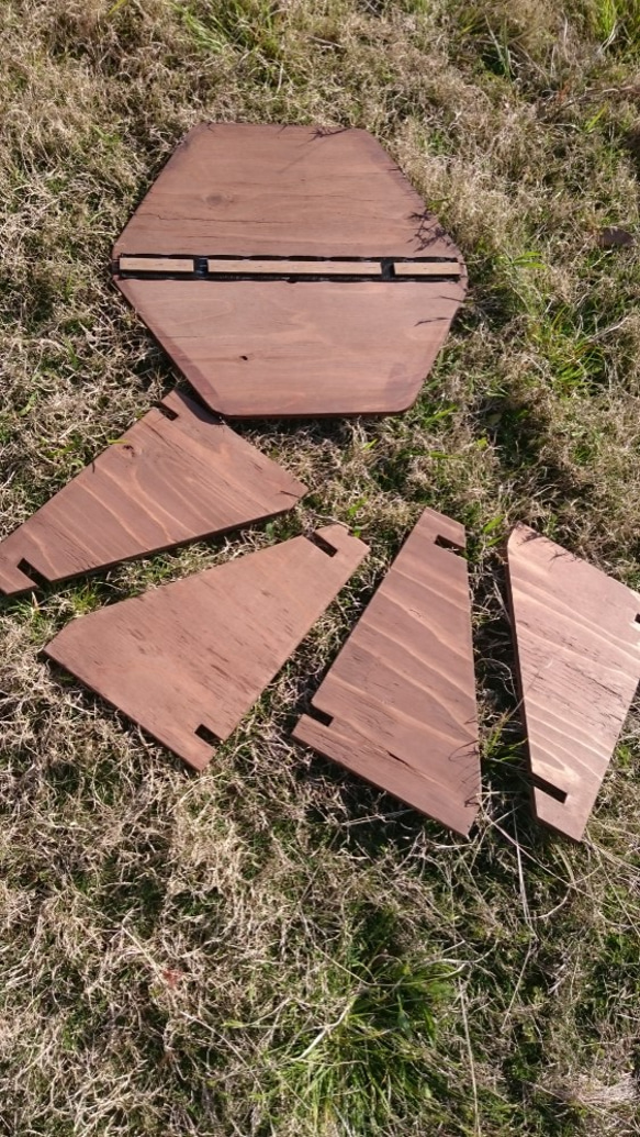 ヘキサテーブル　折り畳みサイドテーブルコンパクト 3枚目の画像