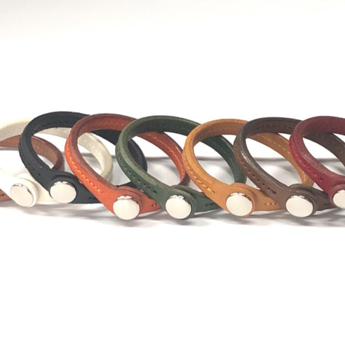 スナップレザーブレスレット/日本製/シンプル/おしゃれ/メンズ