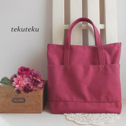 トラディショナル トートバッグ ヴィンテージ帆布 ローズ 1枚目の画像