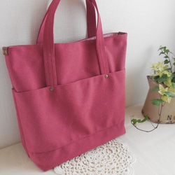 トラディショナル トートバッグ ヴィンテージ帆布 ローズ 2枚目の画像