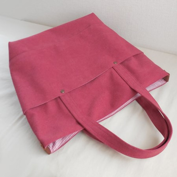 トラディショナル トートバッグ ヴィンテージ帆布 ローズ 4枚目の画像