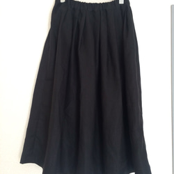 リネンのスカート  ブラック 3枚目の画像