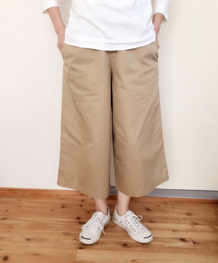 値下げ【美品】ゴーシュ リネンコットンドビー 8分丈ワイドパンツ ゴーシュ リネンコットンドビー ギャザーワイドパンツ - SUSCON