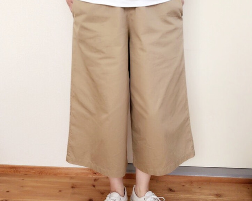 極美品＊ゴーシュ キュロット パンツ 8分丈 ワイド 白 イージー