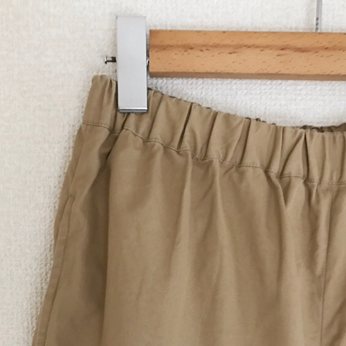 コットンワイドパンツ8分丈 ベージュ キュロット・ワイドパンツ