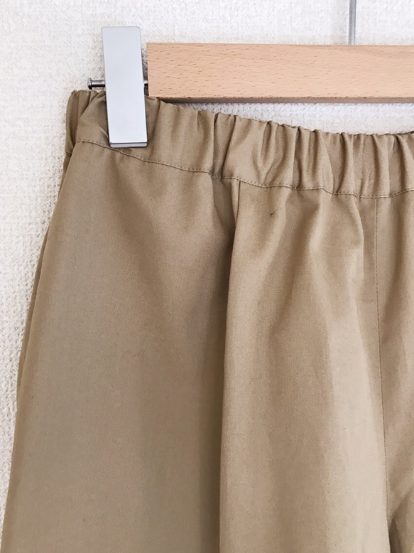 【予約販売】コットンワイドパンツ9分丈  ベージュ 5枚目の画像