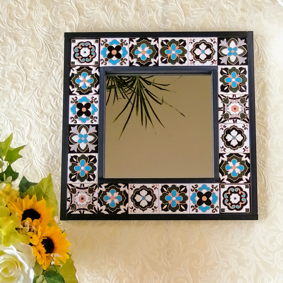 CEI21 スペイン製 ウォールミラー 陶板装飾 クラシック 壁掛けミラー CEI21 スペイン製 ウォールミラー 陶板装飾 クラシック 壁掛けミラー