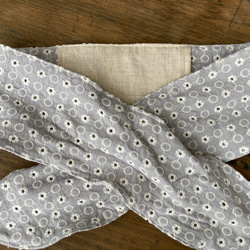 大人可愛いダブルガーゼ刺繍レースクールスカーフ　ネッククーラー　フラワーティーオーレ　保冷剤付き　熱中症対策暑さ 7枚目の画像