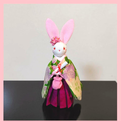 座り着物うさぎ 新郎新婦 ちりめん細工 その他人形 和布細工工房 愛彩