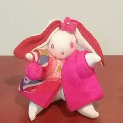 座り着物うさぎ 新郎新婦 ちりめん細工 その他人形 和布細工工房 愛彩