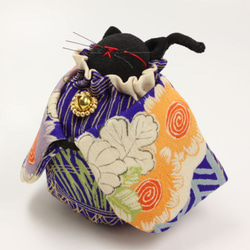 福々ねこ ／ ちりめん細工 ／ AD-002-0003 その他人形 和布細工