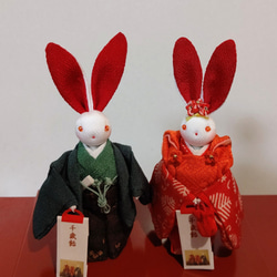 うさぎ花嫁花婿 (いづき様ご注文品) その他人形 和布細工工房 愛