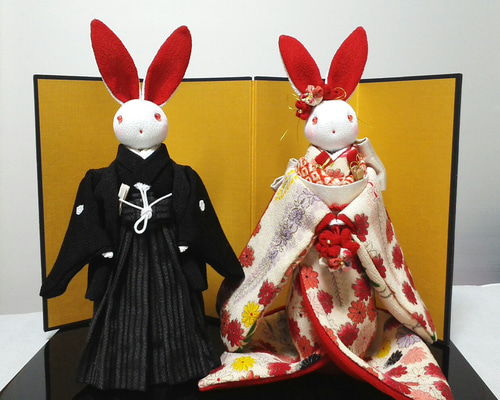 うさぎ人形　花嫁の仲人と花嫁 うさぎ人形　花嫁の仲人と花嫁