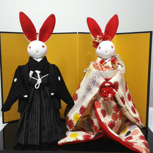 うさぎ花嫁花婿 (いづき様ご注文品) その他人形 和布細工工房 愛