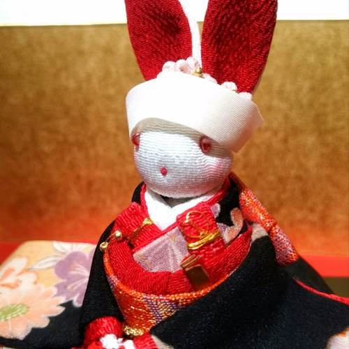 うさぎの新郎新婦ちりめん人形