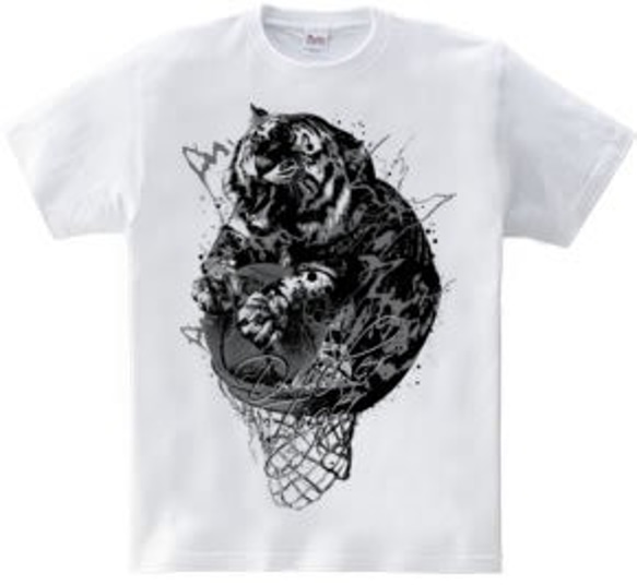 バスケアニマルTシャツ「Dunker Tiger Black」 3枚目の画像