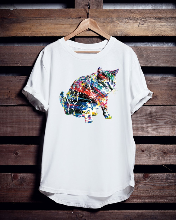 NECY mimora アスキーアート猫プリントTシャツ 猫AAプリントTシャツ | Milky Rag
