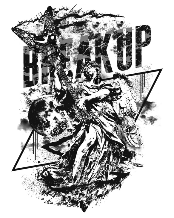 アートTシャツ「BREAK UP GOD -MonochromE-」 2枚目の画像