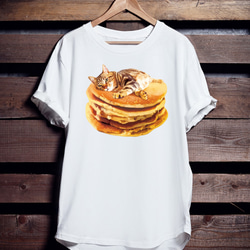 スイーツTシャツ「ねこパンケーキ」 1枚目の画像