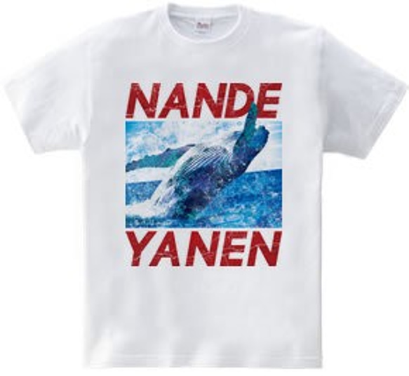 クジラTシャツ「NANDEYANEN」 3枚目の画像