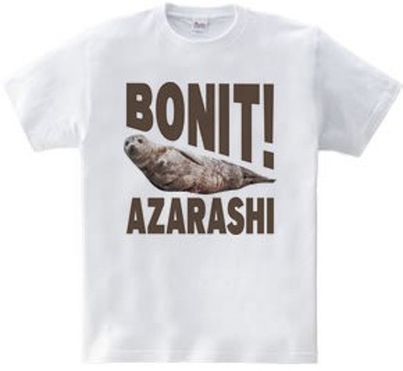 おもしろアザラシTシャツ「BONIT AZARASHI」 3枚目の画像
