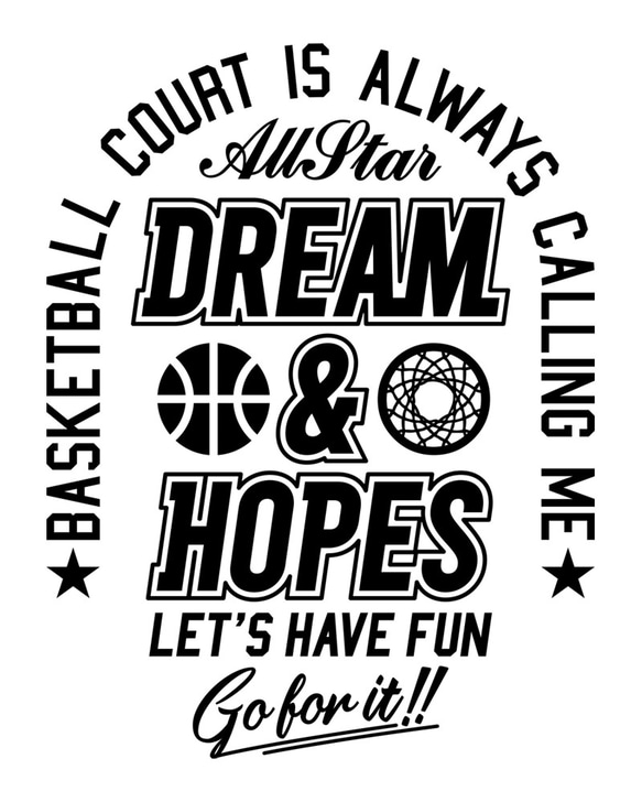 バスケTシャツ「DREAM&HOPES」 2枚目の画像