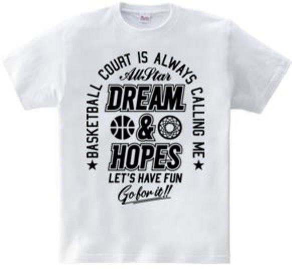 バスケTシャツ「DREAM&HOPES」 3枚目の画像
