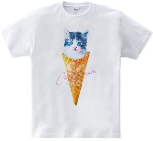 ねこアイスクリームTシャツ「CatsCream」 3枚目の画像