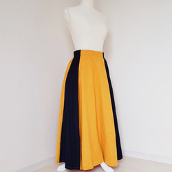 フレアスカート#ロングスカート#6枚はぎスカート#麻混 1枚目の画像