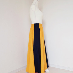 フレアスカート#ロングスカート#6枚はぎスカート#麻混 2枚目の画像
