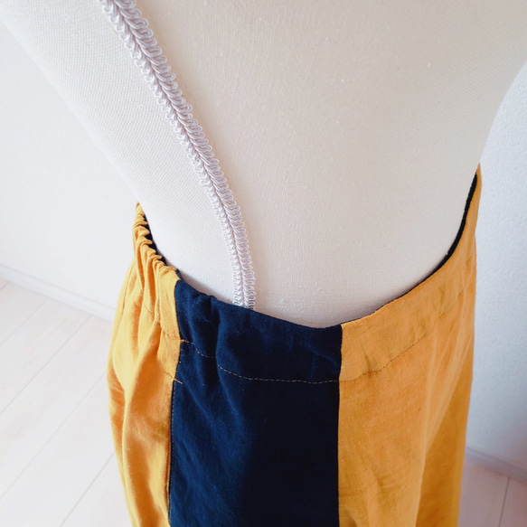 フレアスカート#ロングスカート#6枚はぎスカート#麻混 3枚目の画像