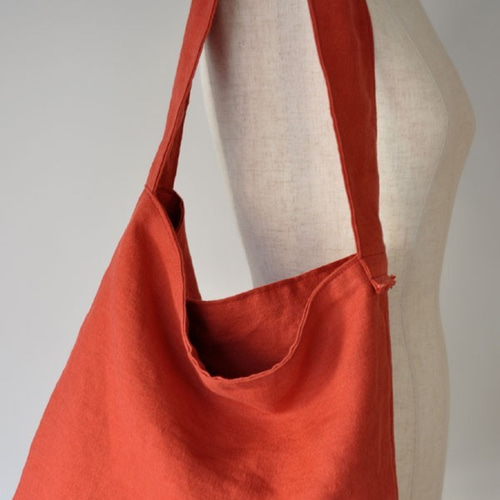 リネンワンショルダーバッグ レッド トートバッグ St.Agata 通販