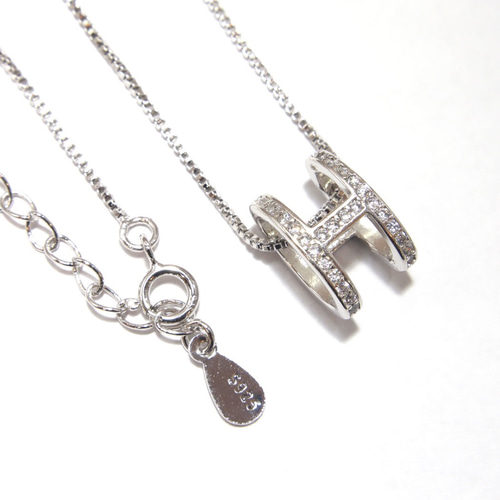 925シルバー刻印あり！Hマークネックレス ネックレス・ペンダント