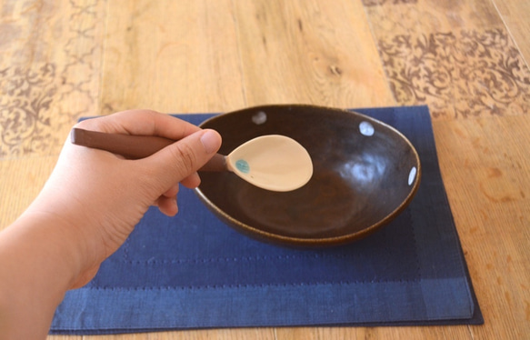 笠取焼き陶器スプーン（大きめ）１本からkastoriyaki 4枚目の画像