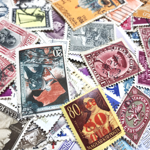 ヴィンテージ 使用済み 外国切手 50枚 ヴィンテージ 蚤の市 紙モノ ハンドメイド 素材 5枚目の画像