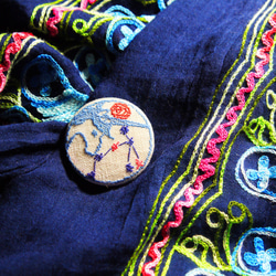 いっかくじゅう座(ユニコーン)　星座刺繍くるみボタンブローチ/ヘアゴム 5枚目の画像