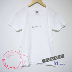 外国語刺繍Tシャツ「海」(レディース/メンズ・白) 2枚目の画像