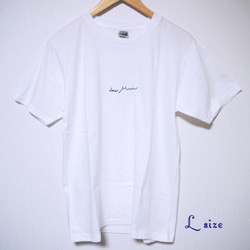外国語刺繍Tシャツ「海」(レディース/メンズ・白) 8枚目の画像