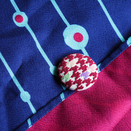 千鳥 令和慶祝カラー 刺繍くるみボタンヘアゴム/ブローチ 和-wa- 千鳥
