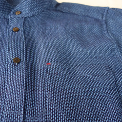 艶のある藍染・変わり織・オトナのメンズシャツ｜28000円のオーダーメイド｜遠州織物｜キラリと個性が光る藍染シャツ春夏 7枚目の画像