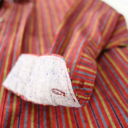 軽い着心地・オトナの赤いメンズシャツ｜25000円のオーダーメイド｜えんしゅうめんつむぎー静岡みかん色の・橙シャツー 5枚目の画像
