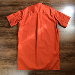 さらっと着られるシャツワンピース(七分丈) ‐ テラコッタ/オレンジ/綿ポリ/FREESIZE 4枚目の画像