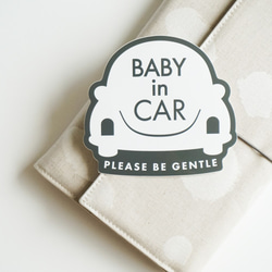 BABY in car　車用ステッカー ｜カーステッカー・北欧風・カー用品・ベビーインカー 1枚目の画像