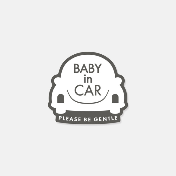 BABY in car　車用ステッカー ｜カーステッカー・北欧風・カー用品・ベビーインカー 2枚目の画像