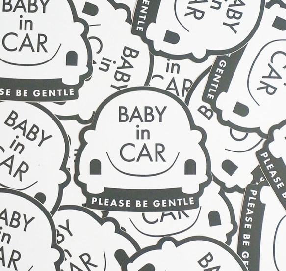 BABY in car　車用ステッカー ｜カーステッカー・北欧風・カー用品・ベビーインカー 6枚目の画像