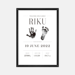 手形・足形アート 命名書（TYPE 02） | 出産・ベビーポスター・名入れ・日本製 5枚目の画像