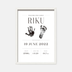 手形・足形アート 命名書（TYPE 02） | 出産・ベビーポスター・名入れ・日本製 6枚目の画像